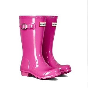 Pink Gloss Hunter boots + fleece inserts